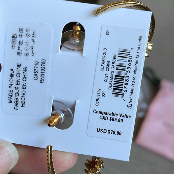 Kate Spade NIP Gold Flower Hoops - Picture 3 of 3